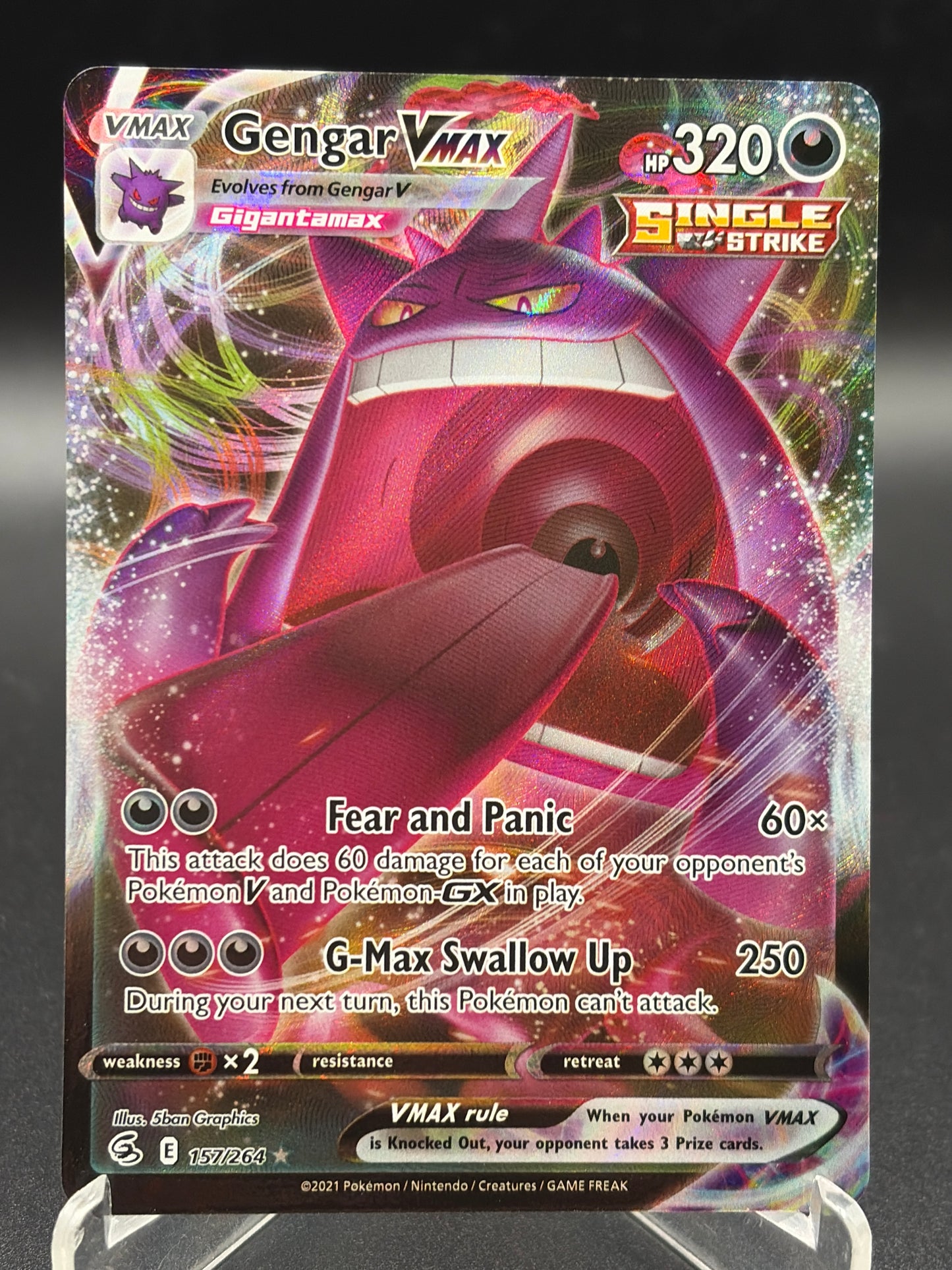 Pokémon TCG: 2021 Gengar VMAX - 157/264 - SWSH: Fusion Strike