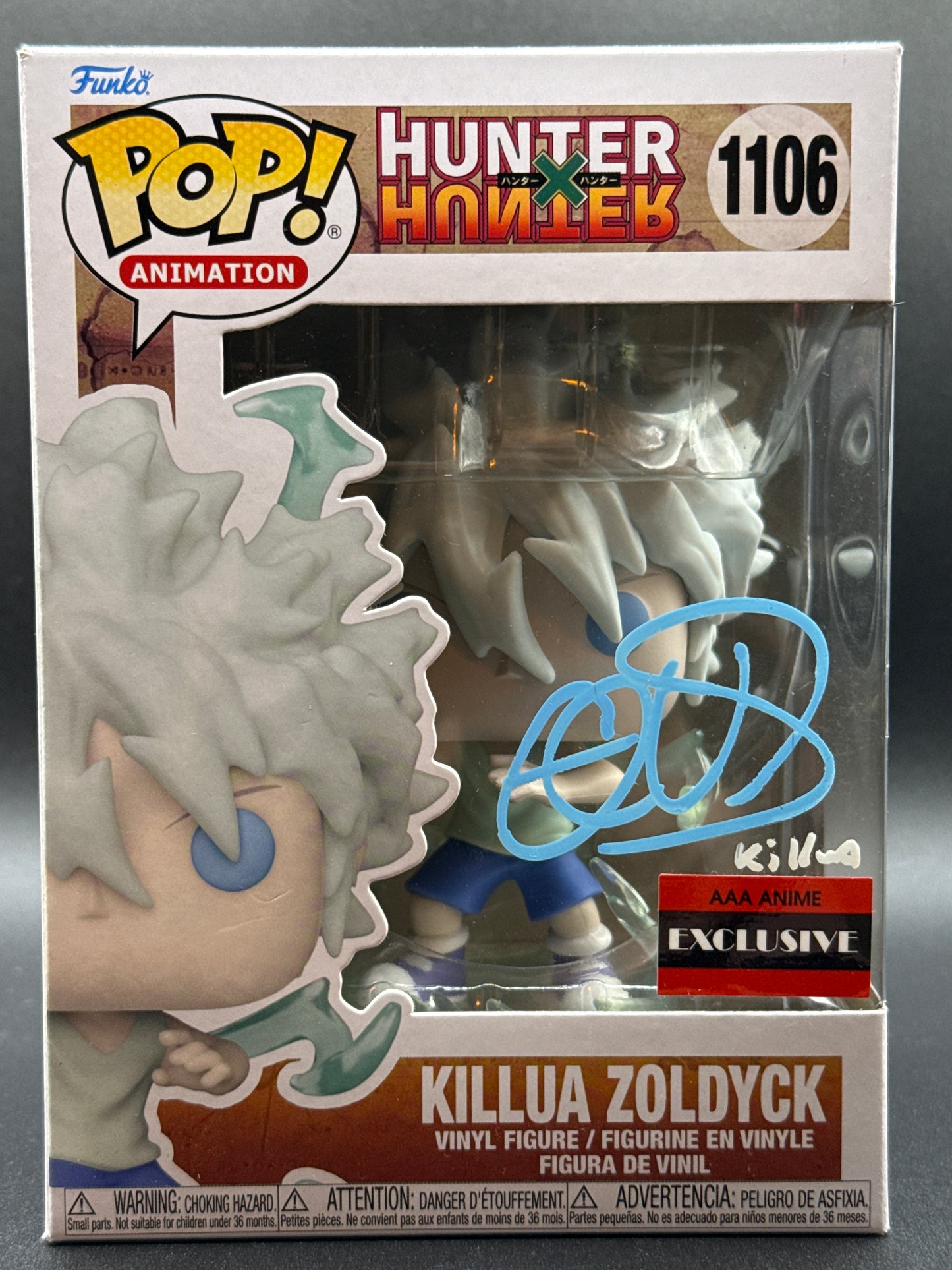 Auto Funko PoP! Anime: Hunter x Hunter - Killua Zoldyck 1106 (AAA Anime Exclusive) (7BAP Signature Series 2022 NYCC Exclusive))