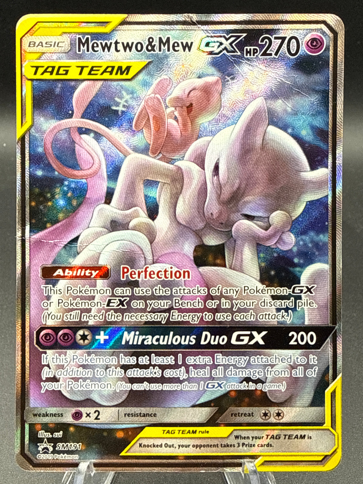 Pokémon TCG: 2019 Mewtwo & Mew GX - SM191 - SM: Promo Damaged