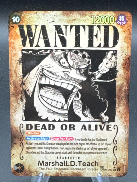 One Piece TCG: Marshall.D.Teach Wanted Poster OP09-093 Emperors In The World