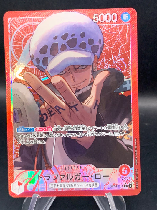 One Piece TCG: Japanese Traflagar Law OP14-001 Azure Sea's Seven