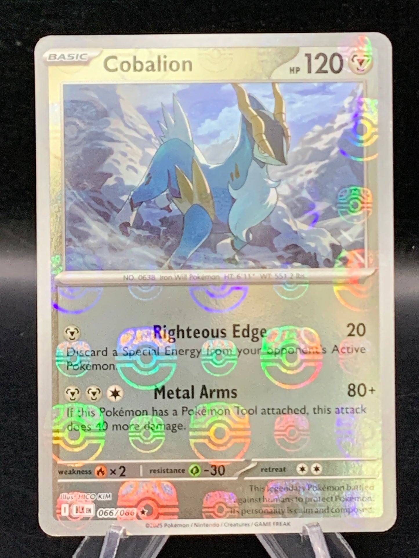 Pokémon TCG: 2025 Cobalion (Master Ball) 066/086 SV: Black Bolt