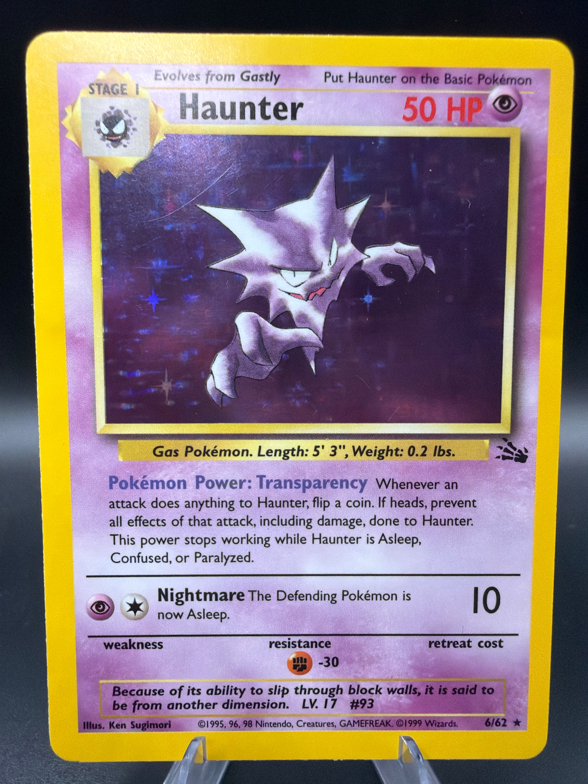 Pokémon TCG: 1999 Haunter 6/62 Fossil Holo