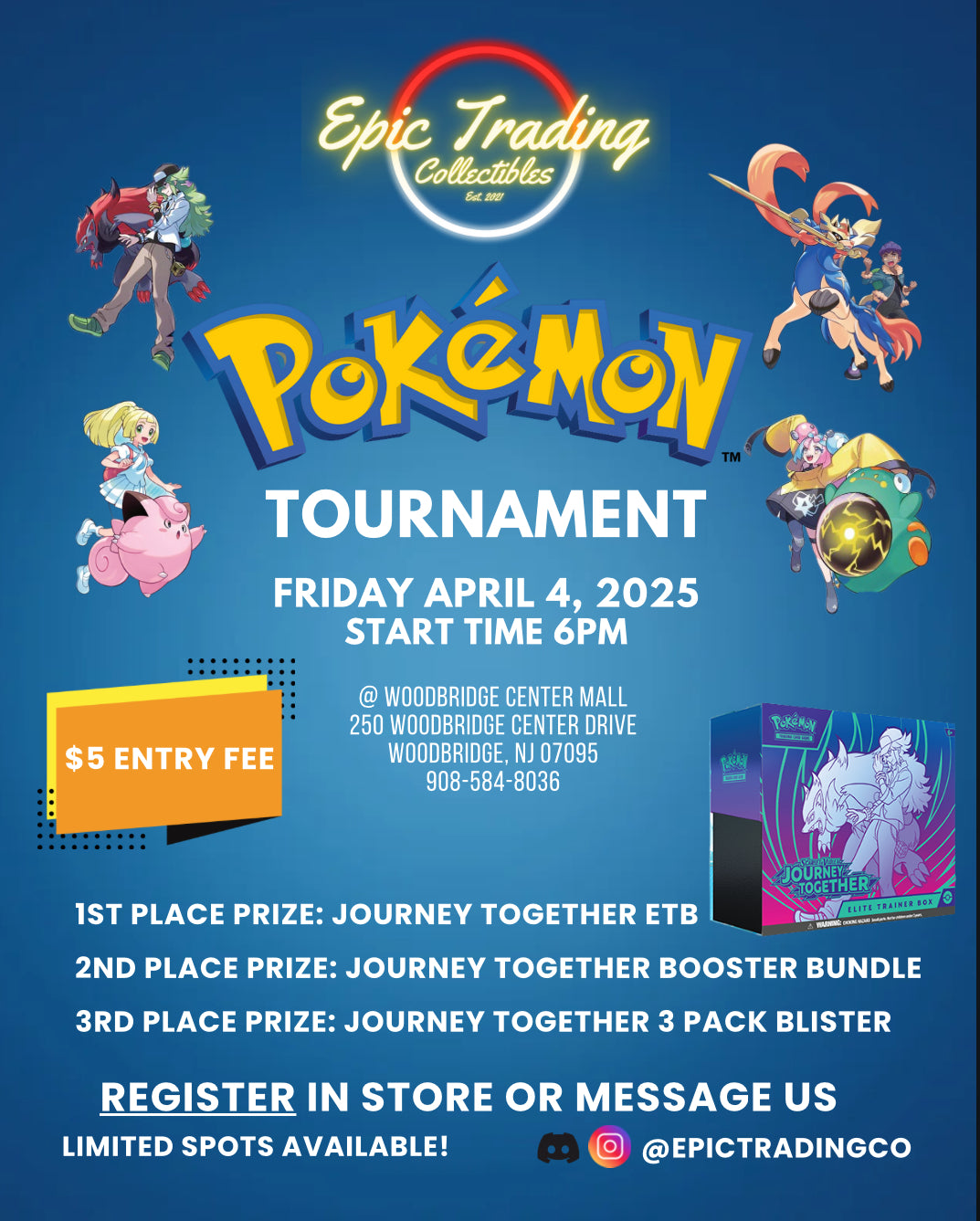 EPIC Pokémon Tournament - 4/4/2025 - Woodbridge - Start 6pm