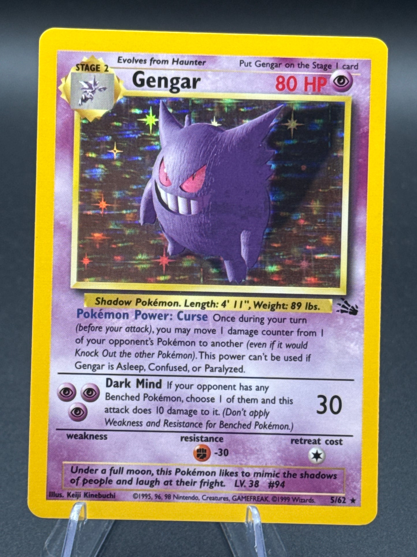 Pokémon TCG: 1999 Gengar 5/62 Fossil Holo