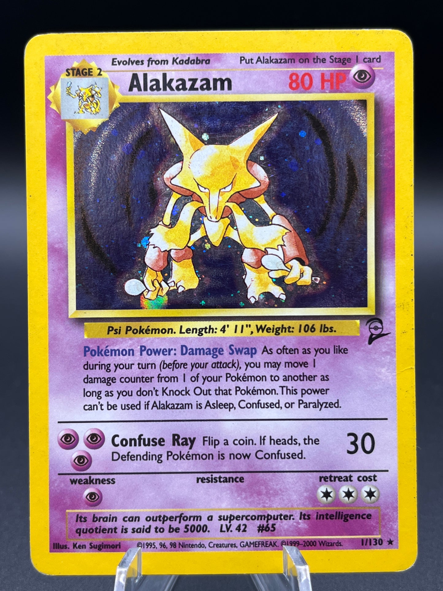 Pokémon TCG: 2000 Alakazam 1/130 Base Set 2 Holo