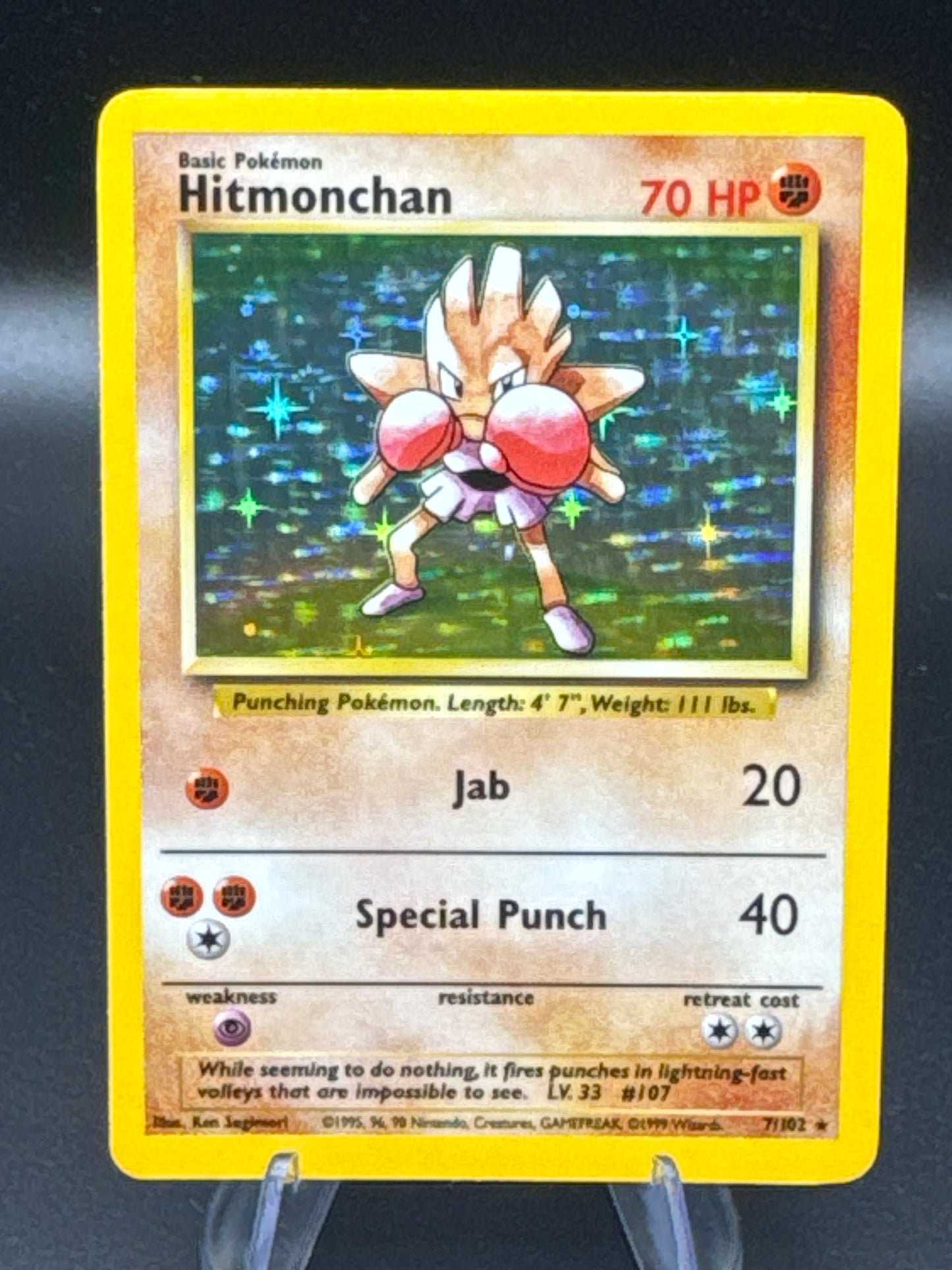 Pokémon TCG: 1999 Hitmonchan 7/102 Base Set Holo