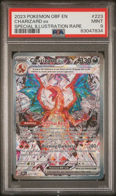 PSA 9 Pokémon TCG: 2023 Charizard ex - 223/197 - Obsidian Flames - Alt Art