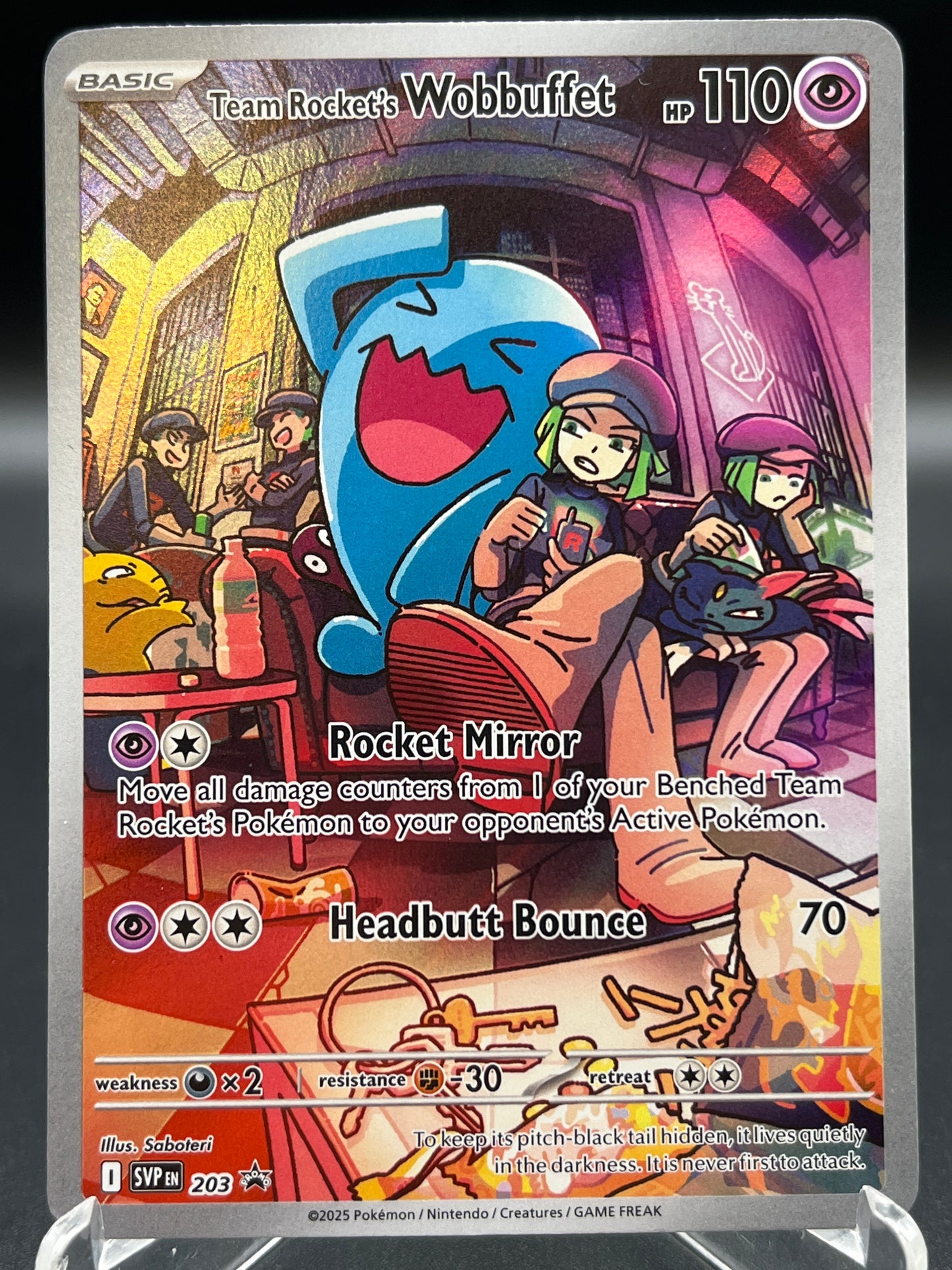 Pokémon TCG: 2025 Team Rocket's Wobbuffet - #203 - SV: Destined Rivals Promo