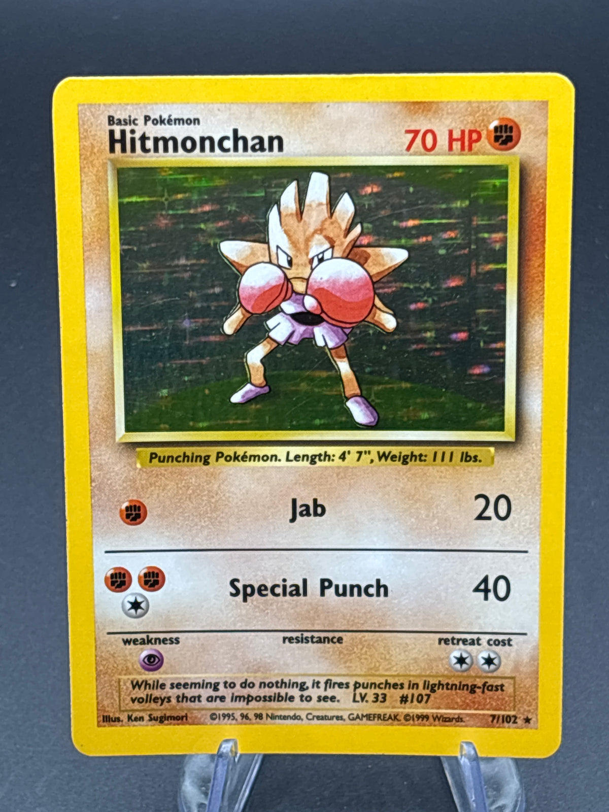 Pokémon TCG: 1999 Hitmonchan - 7/102 - Base Set Holo