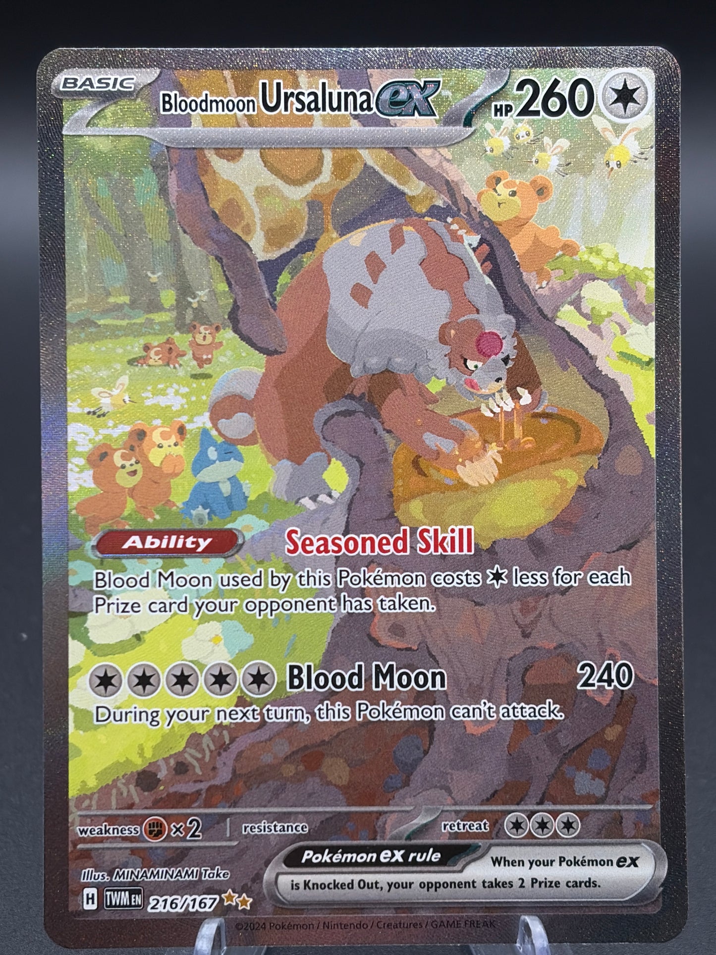 Pokémon TCG: 2024 Bloodmoon Ursaluna ex 216/167 S&V: Twilight Masquerade Alt Art