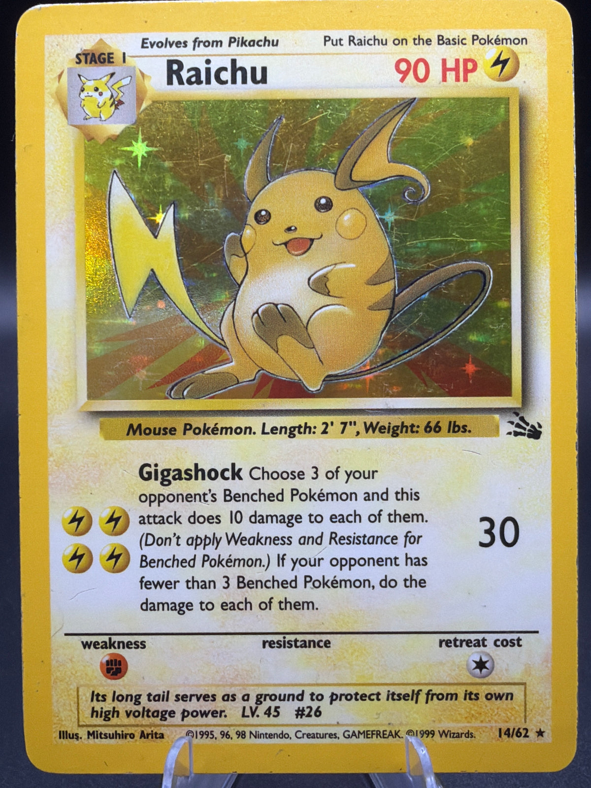Pokémon TCG: 1999 Raichu 14/62 Fossil Holo