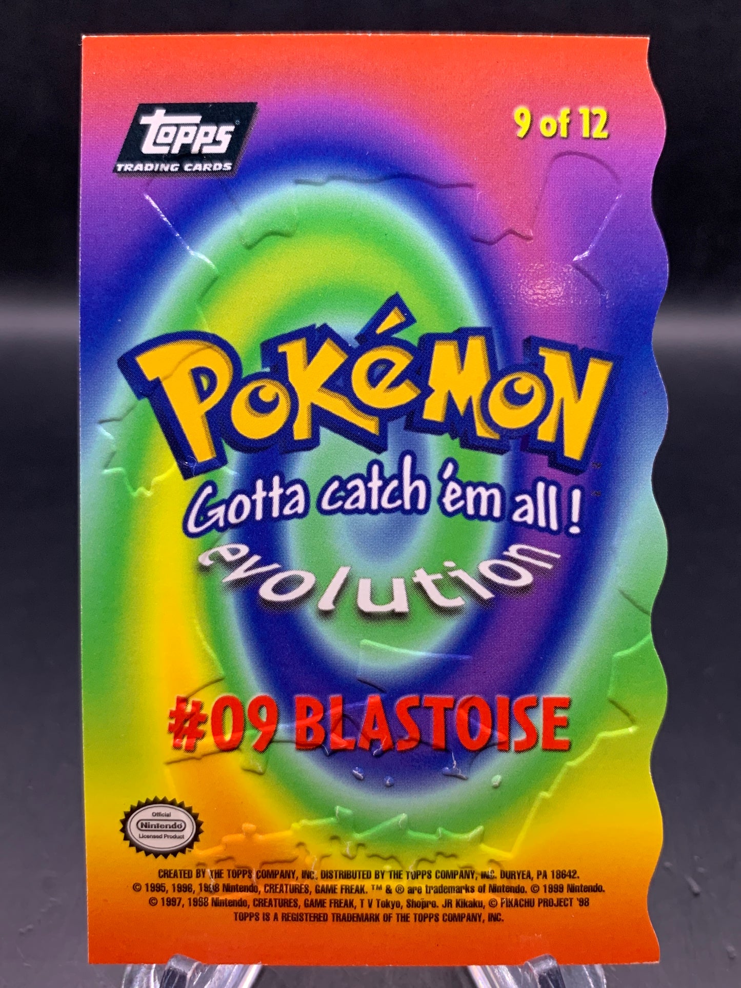 Pokémon: 1998 #09 Blastoise - 9 of 12 - Topps Trading Cards Die-Cut