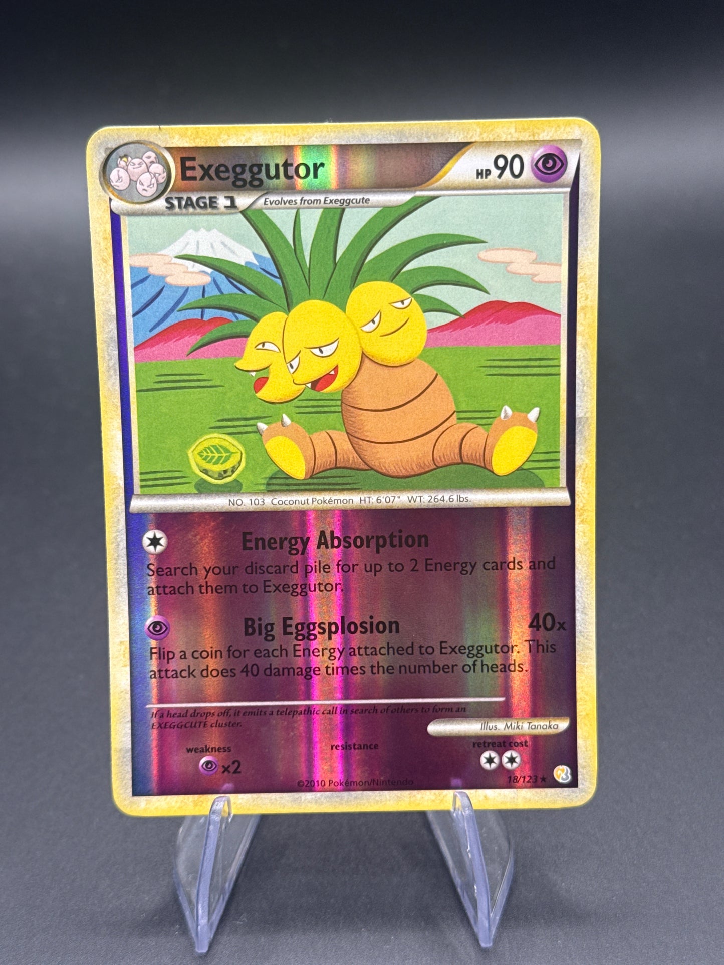 Pokémon TCG: 2010 Exeggutor 18/123  - HeartGold SoulSilver - Reverse Holo