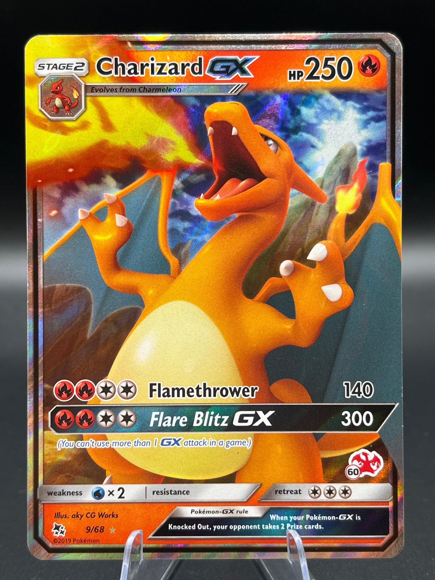 Pokémon TCG: Charizard GX - 9/68 (#60 Charizard Stamped) - Battle Academy