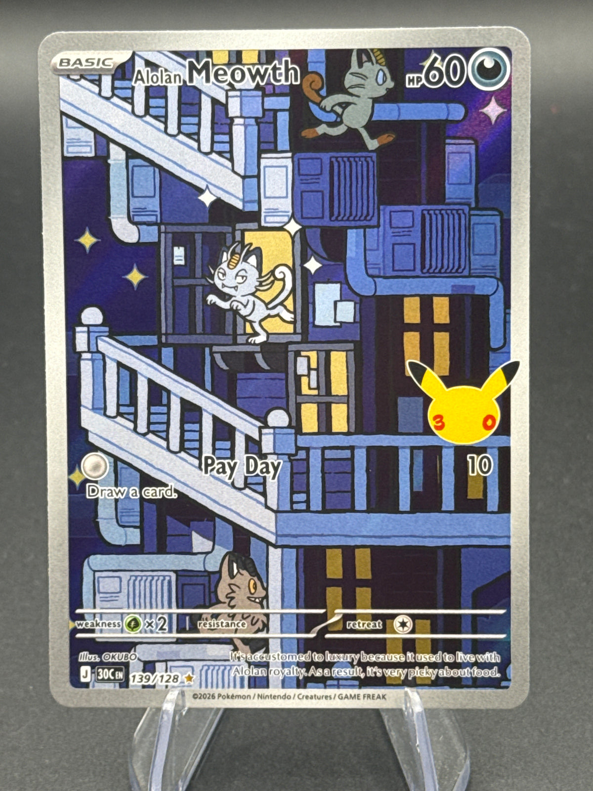 Pokémon TCG: 2026 Alolan Meowth 139/128 - ME: 30th Celebration (30C)