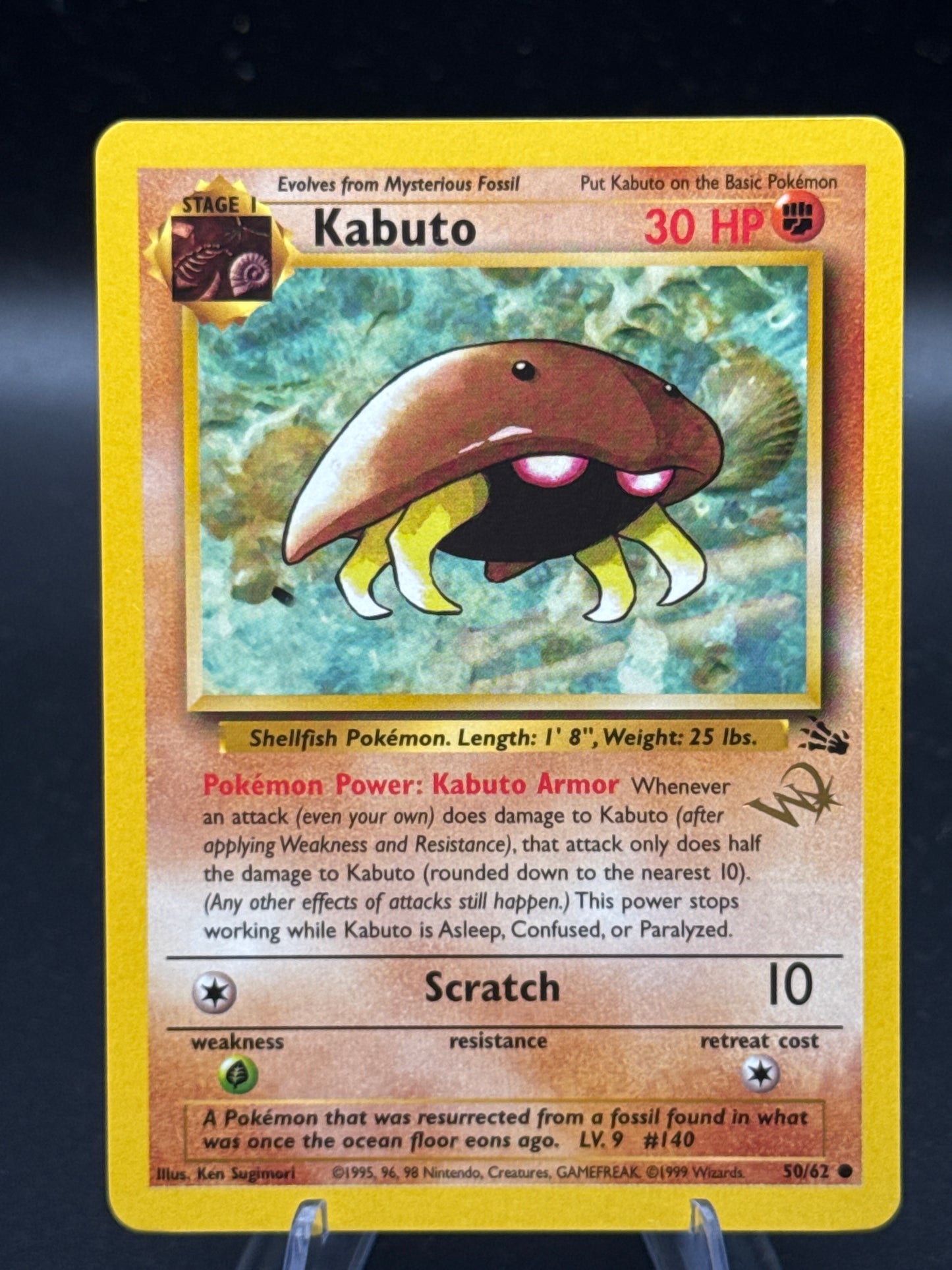 Pokémon TCG: 1999 Kabuto 50/62 [W Stamped] - WoTC Promo