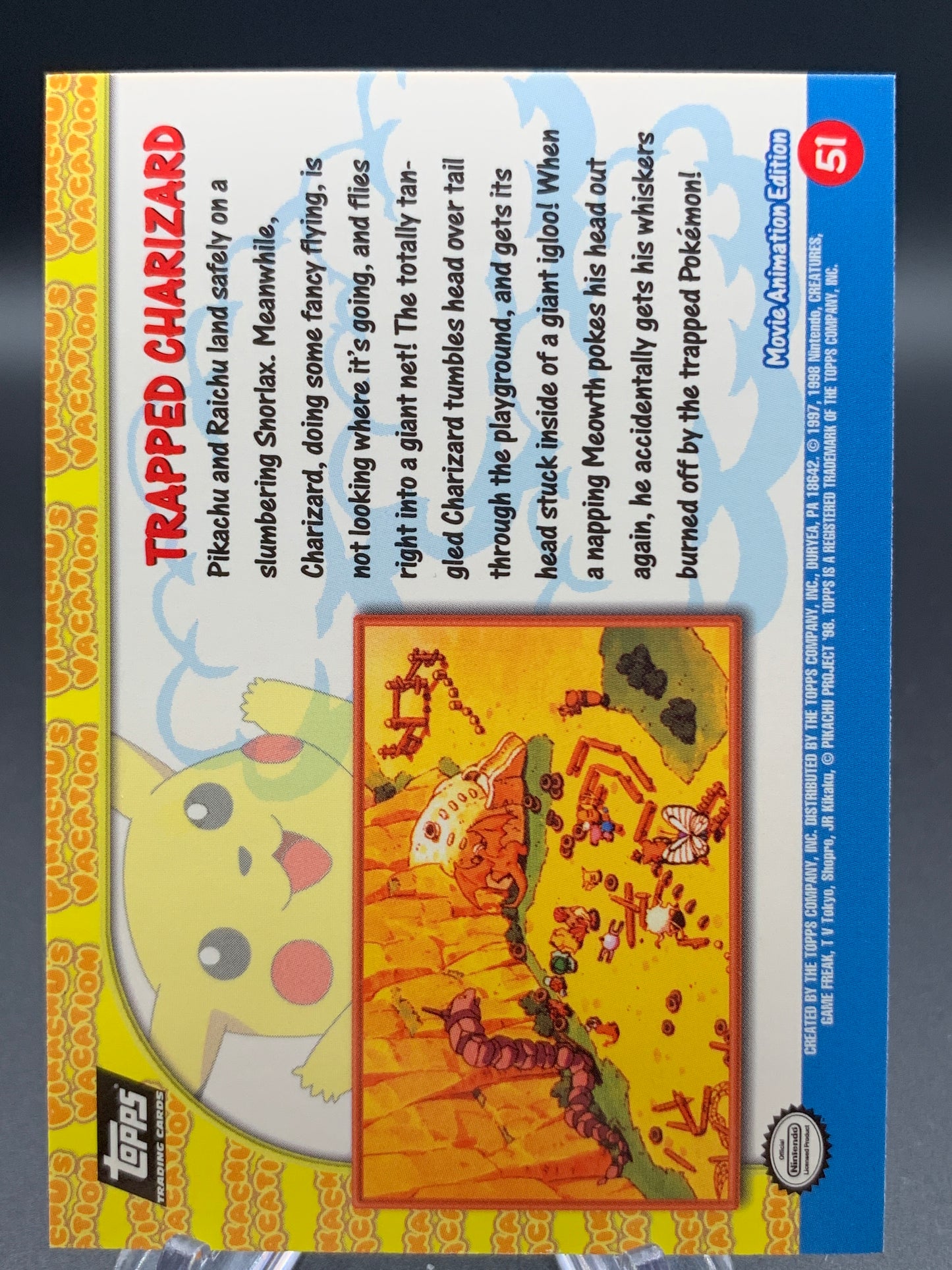 Pokémon TCG: Topps Pokémon Trapped Charizard - #51 - Pikachu's Vacation Movie Animation Edition