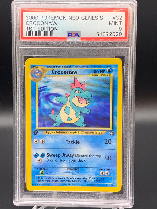PSA 9 Pokémon TCG: 2000 Croconaw 32/111  Neo Genesis 1st edition