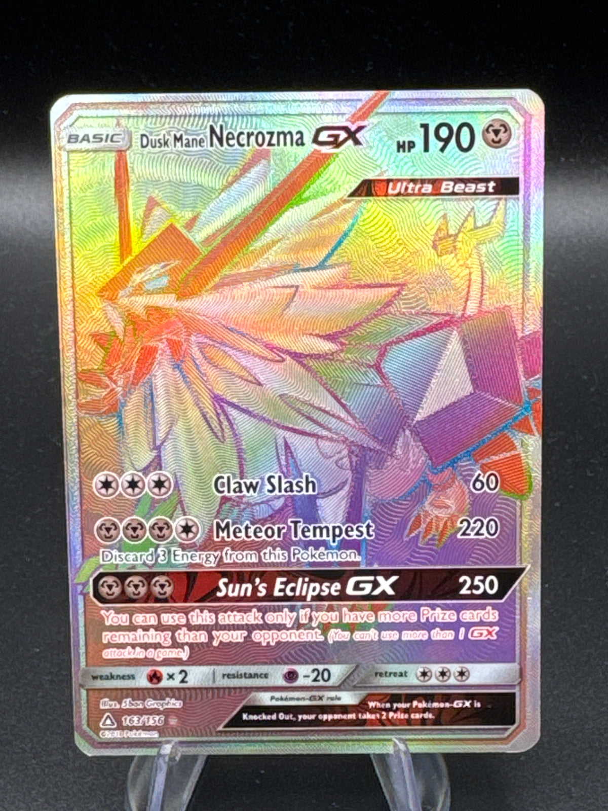 Pokémon TCG: 2018 Duck Mane Necrzma GX 163/156 S&M: Ultra Prism Secret