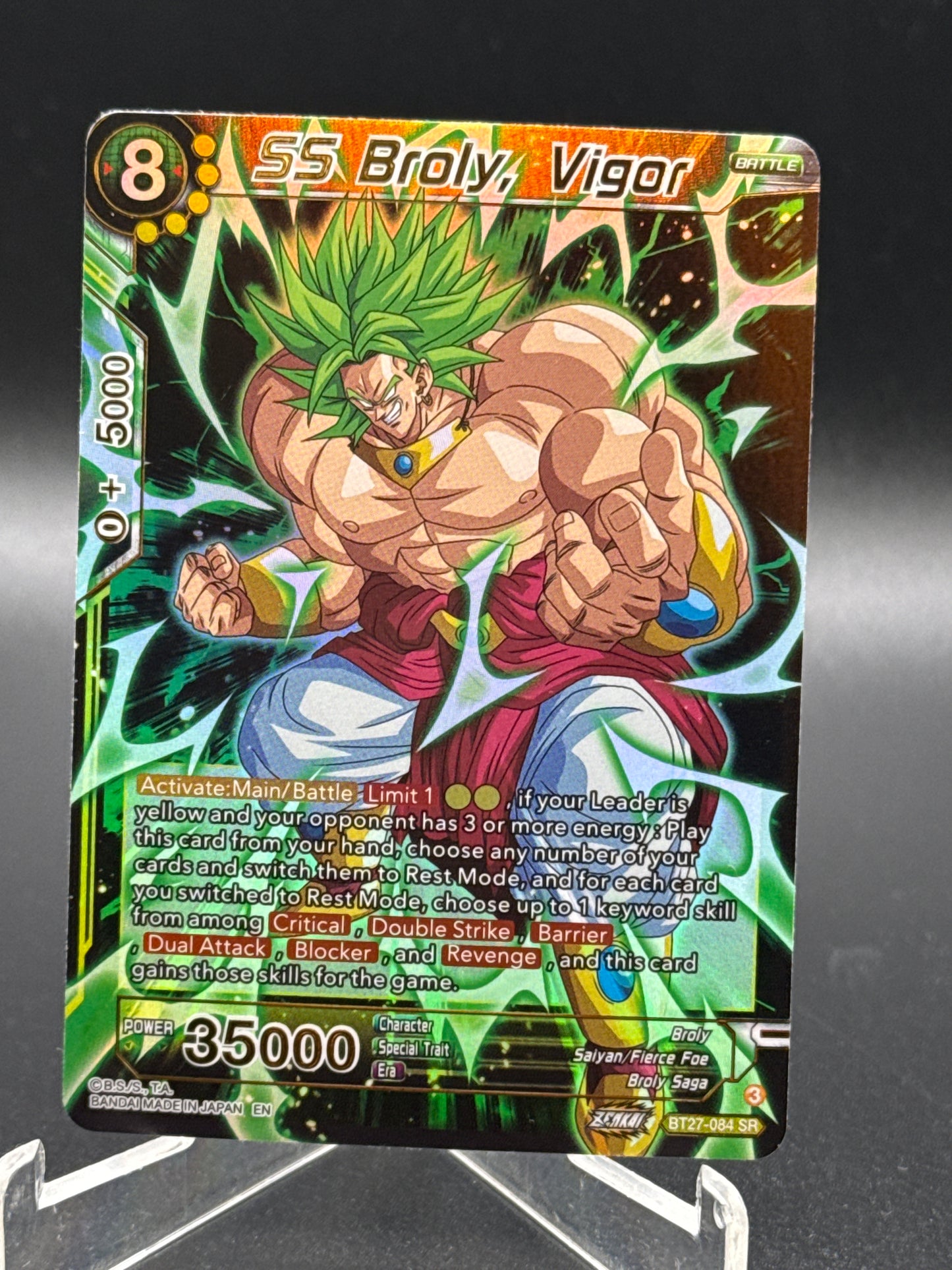 Dragon Ball TCG: SS Broly Vigor BT27-084 SR