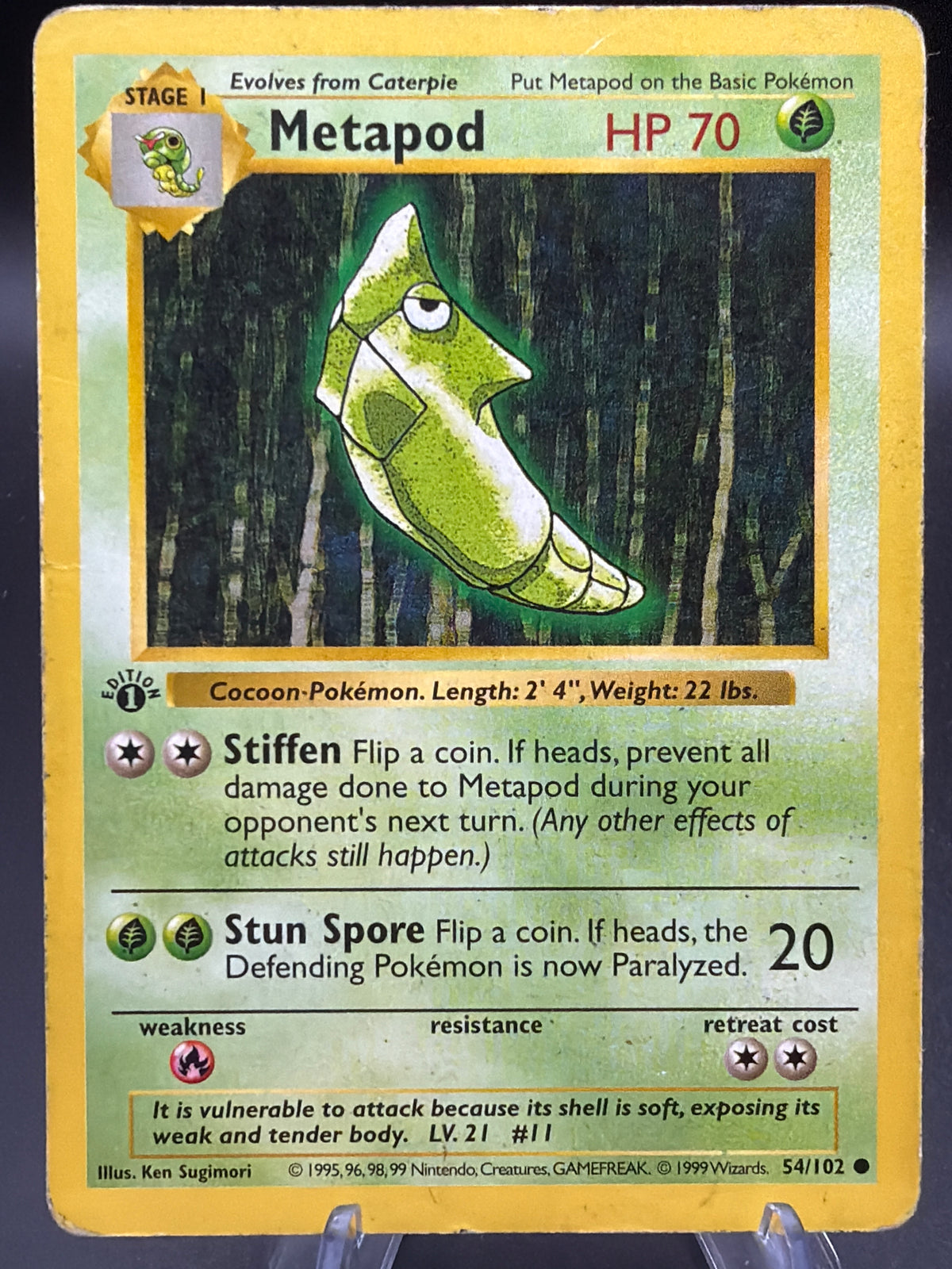 Pokémon TCG: 1999 Metapod 54/102 Base Set Shadowless