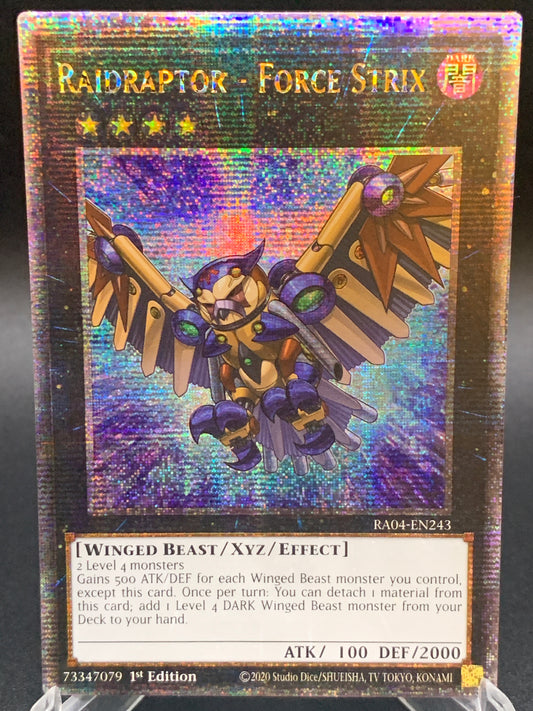 Yu-Gi-Oh! TCG: Raidraptor - Force Strix Quarter Century Secret Rare RA04-EN243 Quarter Century Stampede