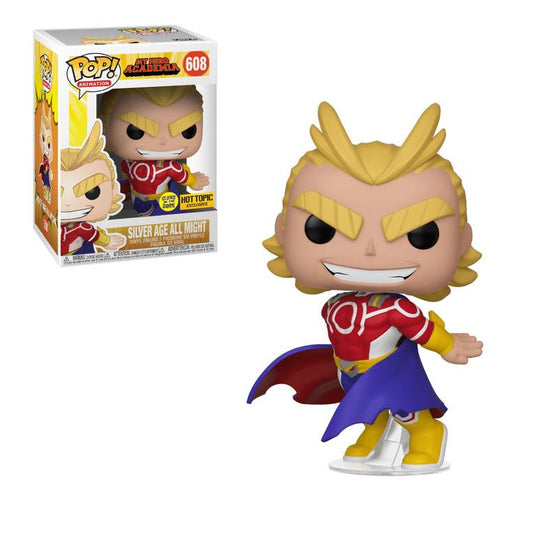 Funko POP: Funko Pop My Hero Academia 608 Silver Age All Might Glows Hot Topic Vinyl Figure