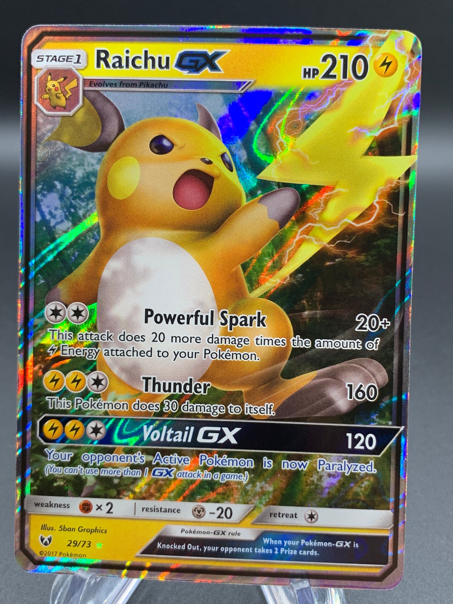 Pokémon TCG: 2017 Raichu GX - 29/73 - S&M: Shining Legends