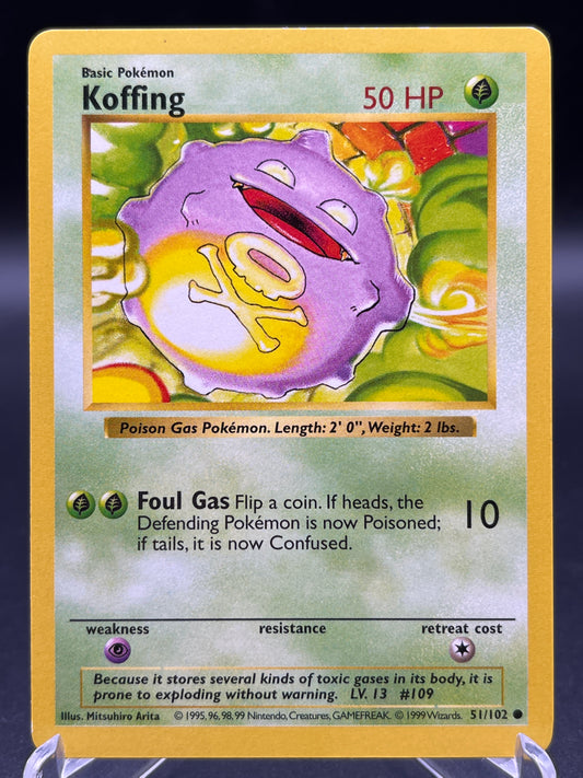 Pokémon TCG: 1999 Koffing 51/102 - Base Set Shadowless