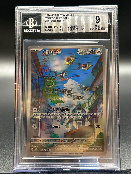 BGS 9 Pokémon TCG: 2024 Chatot 181/162 SV: Temporal Forces