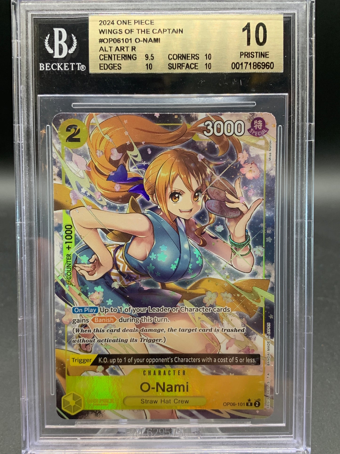 BGS 10 One Piece TCG: 2024 Nami - OP06-101  - Wings of the Captain