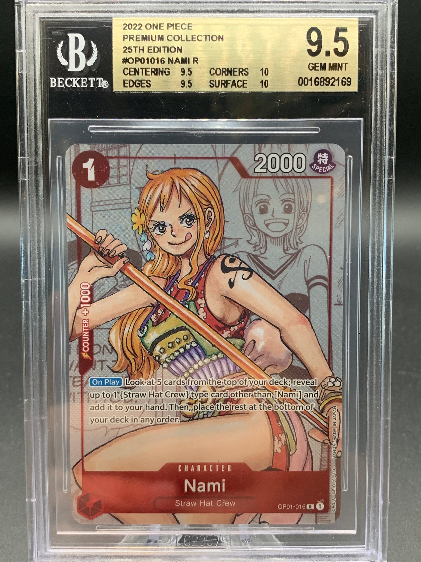 BGS 9.5 One Piece TCG: 2022 Nami - OP01-016 - One Piece Promotion Cards