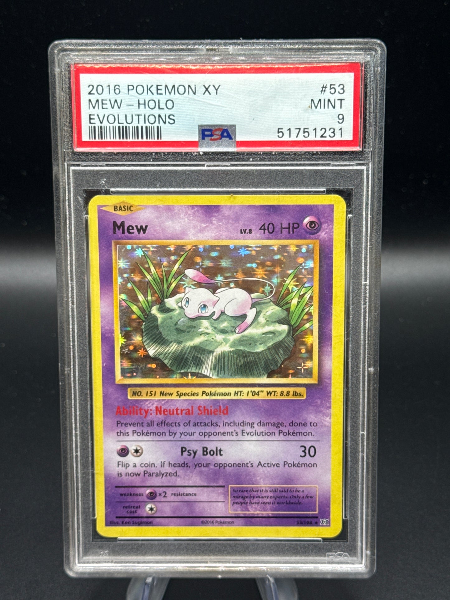 PSA 9 Pokémon TCG: 2016 Mew 53/108 XY Evolutions