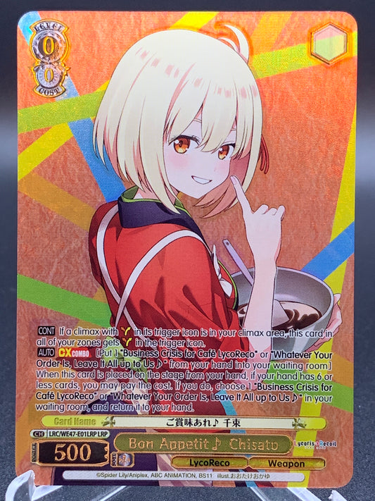 Weiss Schwarz TCG: Bon Appetit ~ Chisato LRC-WE47-E01LRP LRP : Lycoris Recoil