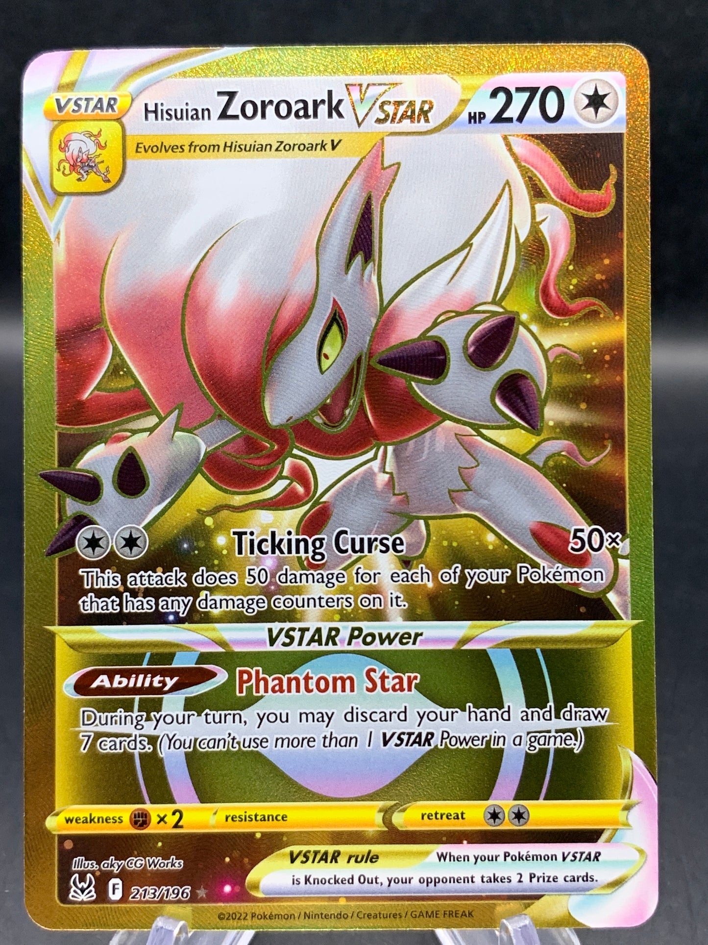 Pokémon TCG: 2022 Hisuian Zoroark Vstar - 213/196 - S&S: Lost Origin