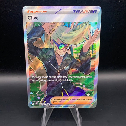 Pokémon TCG: 2024 Clive 227/091 S&V Paldean Fates Full Art Trainer