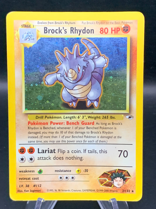 Pokémon TCG: 2000 Brock's Rhydon 2/132 Gym Heroes Unlimited Holo