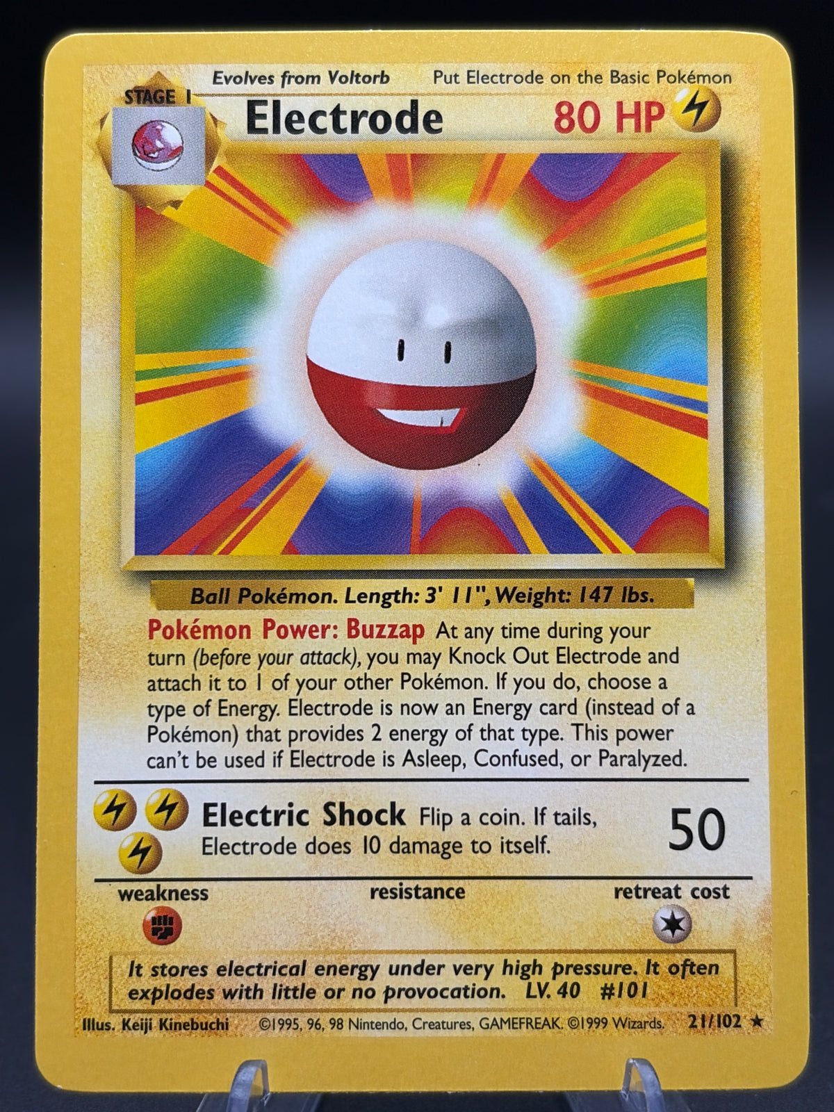 Pokémon TCG: 1998 Electrode - 21/102 - Base Set