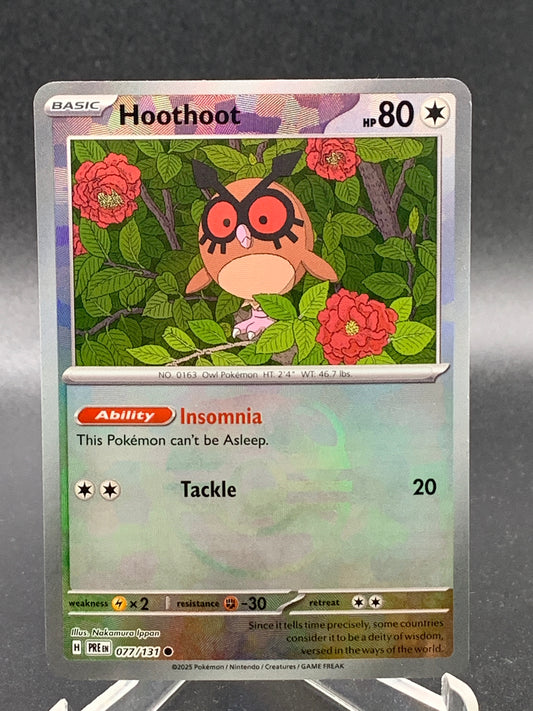 Pokémon TCG: 2025 Hoothoot Master Ball 077/131 SV: Prismatic Evolutions
