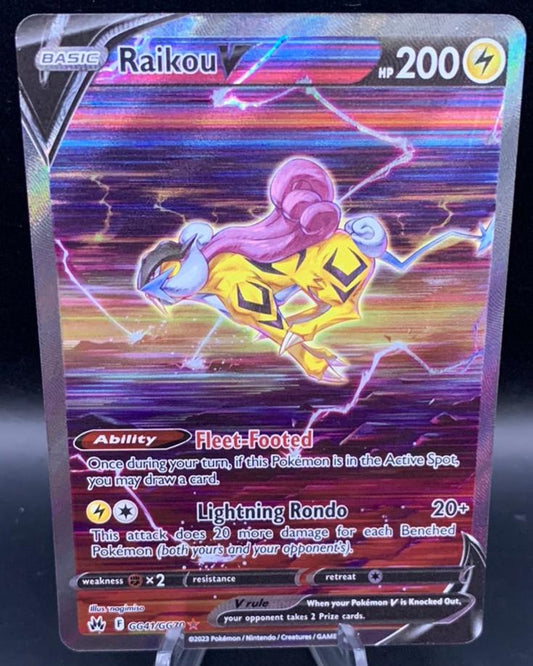 Pokémon TCG: 2023 Raikou V GG41/GG70 SWSH: Crown Zenith Galarian Gallery