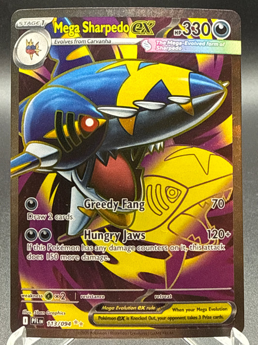 Pokémon TCG: 2025 Mega Sharpedo ex - 113/094 - PFL: Phantasmal Flames