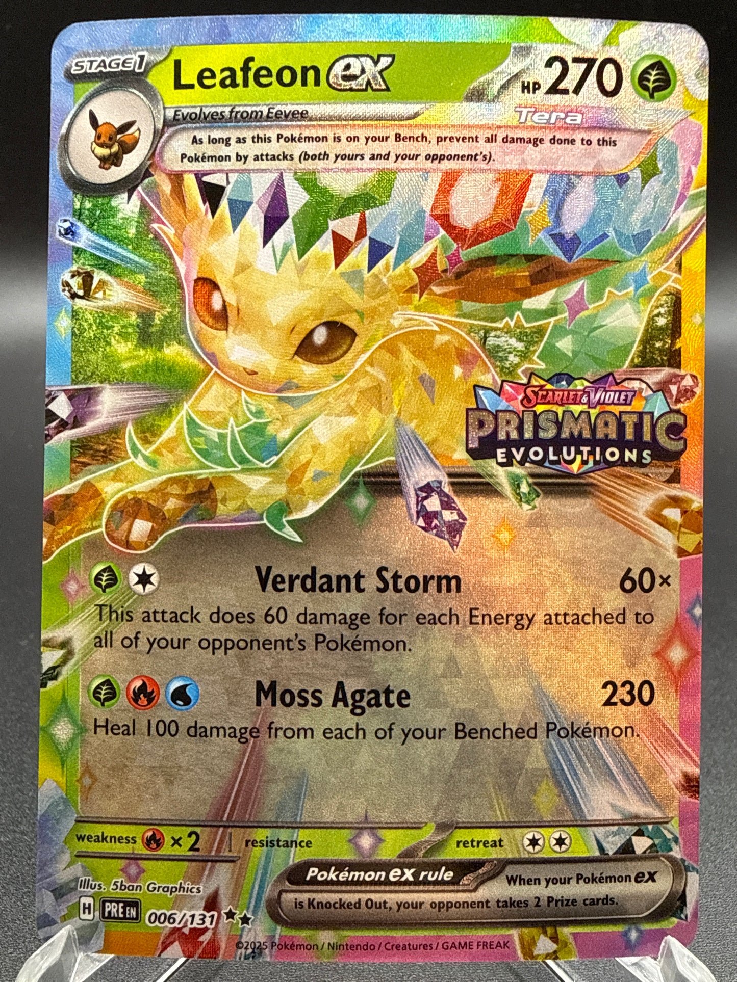 Pokémon TCG: 2025 Leafeon ex 006/131 SV: Prismatic Evolutions Stamp