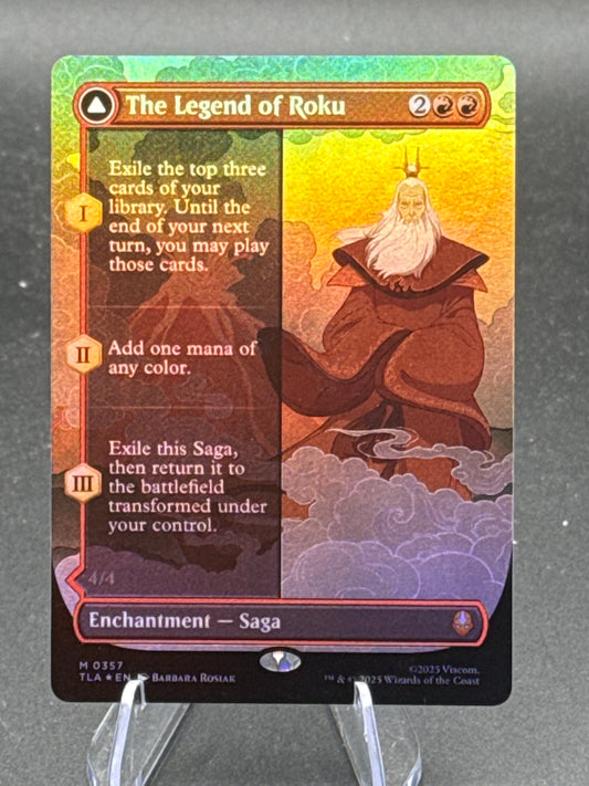MTG TCG:  The Legend of Roku M 0357 (Borderless) - Avatar: The Last Airbender