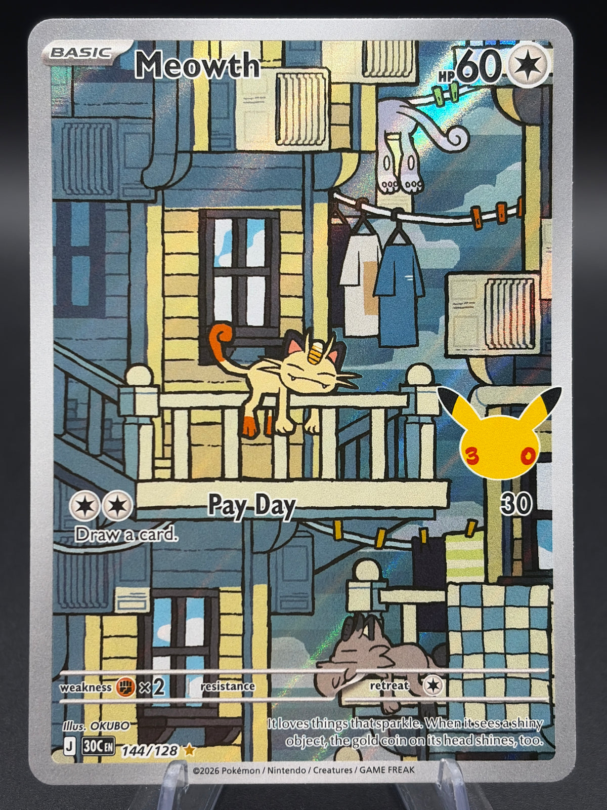 Pokémon TCG: 2025 Meowth - 144/128 - ME: 30th Celebration (30C)
