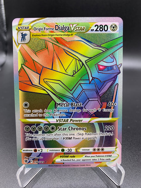 Pokémon TCG: 2022 Origin Forme Dialga VStar 198/189 SWSH: Astral Radiance Rainbow