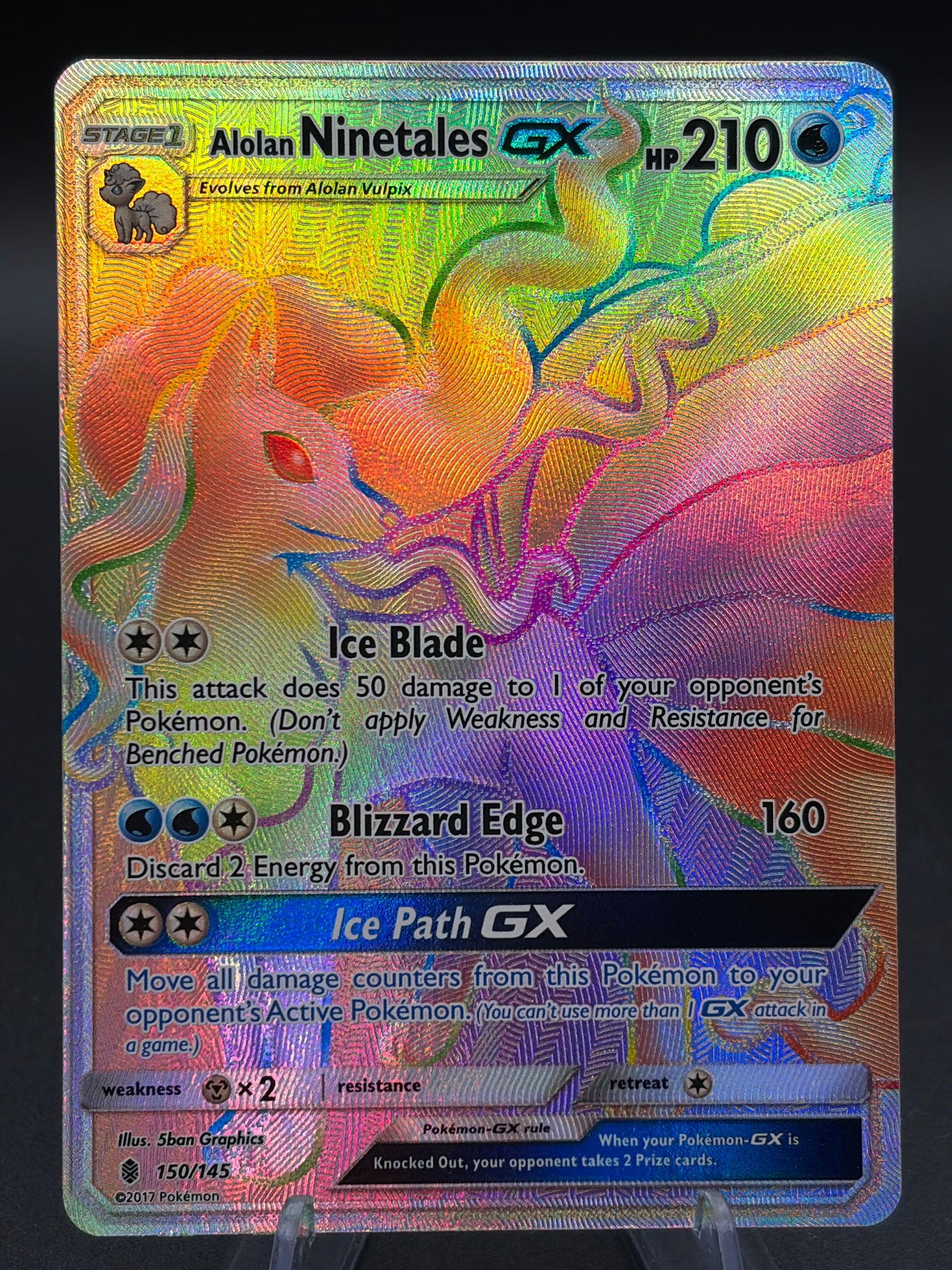 Pokemon TCG: 2017 Alolan Ninetales GX 150/145 S&M: Guardians Rising