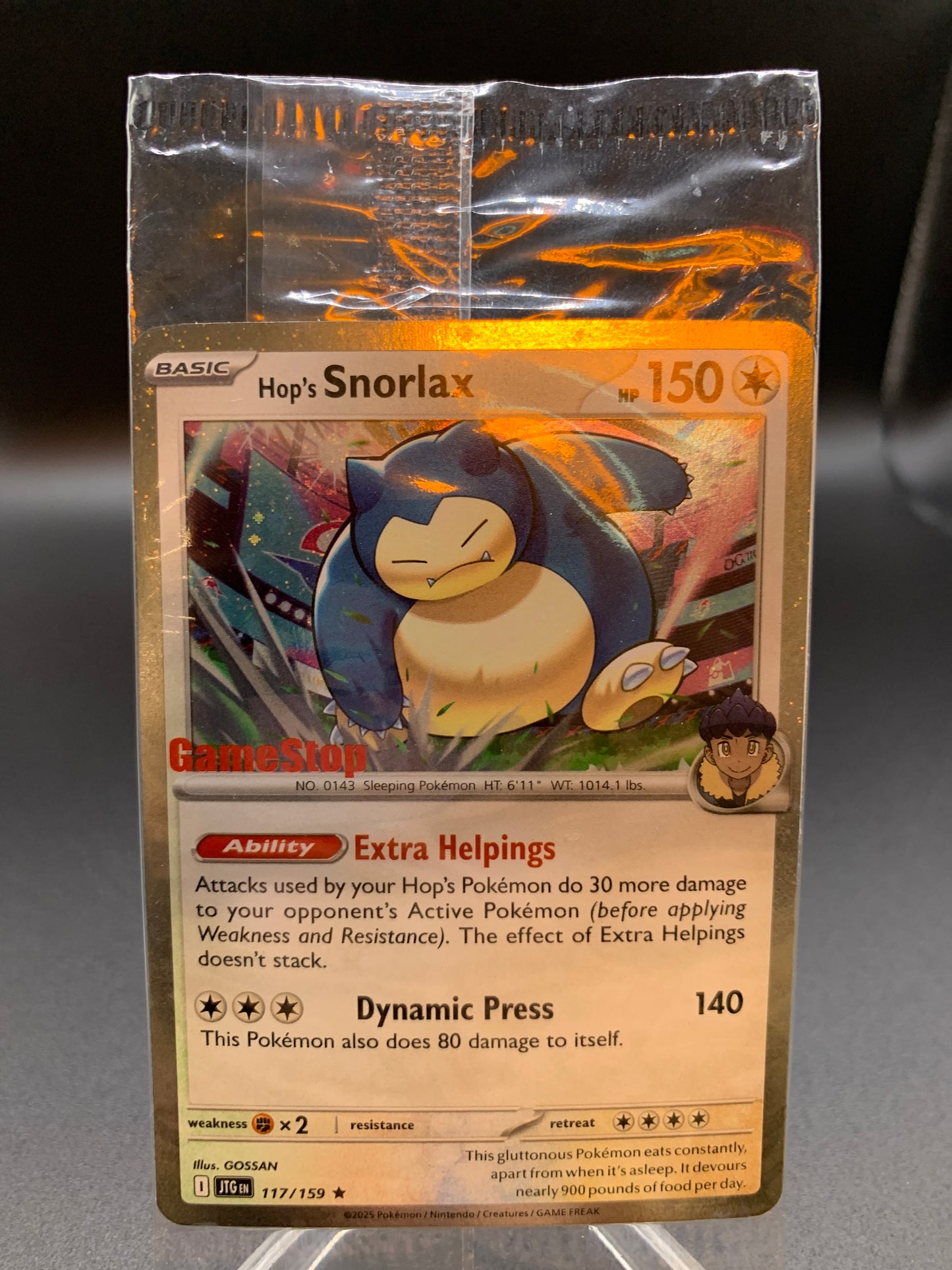 Pokémon TCG: 2025 Hop's Snorlax Gamestop 117/159 SV: Journey Together (Sealed)