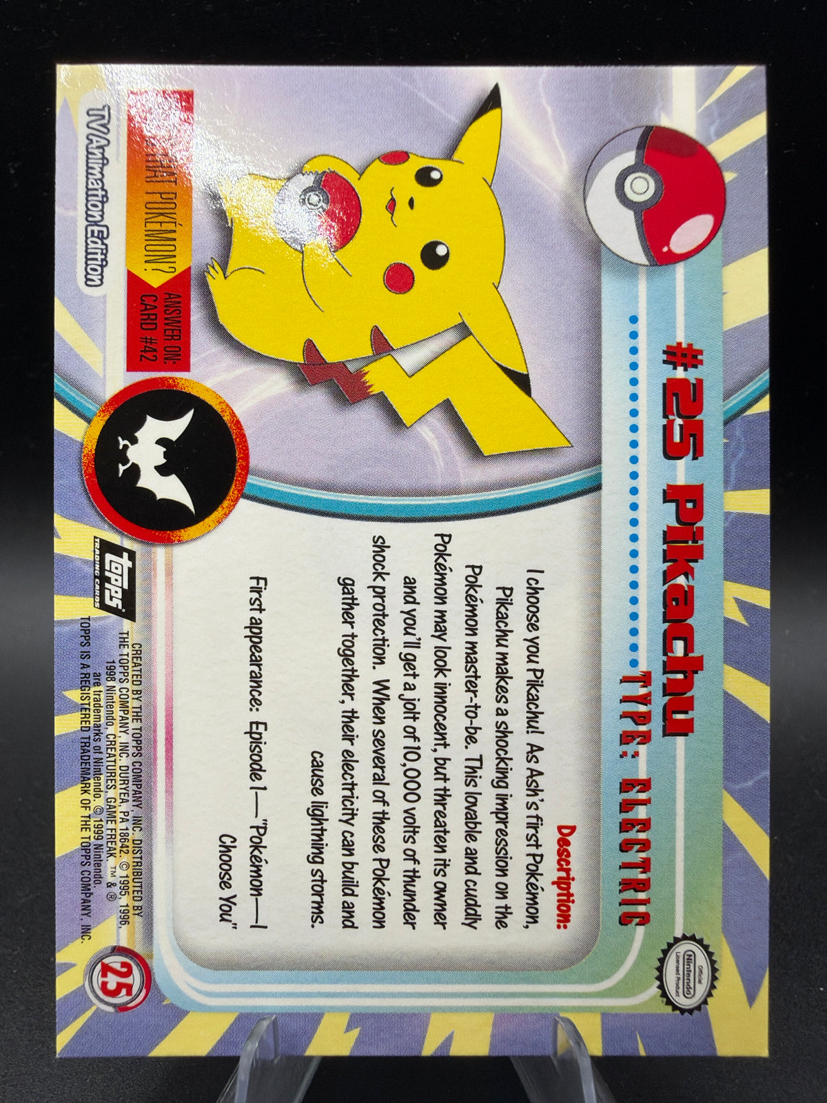 Pokémon: #25 Pikachu Foil - #25 - Topps TV Animation Edition Chrome