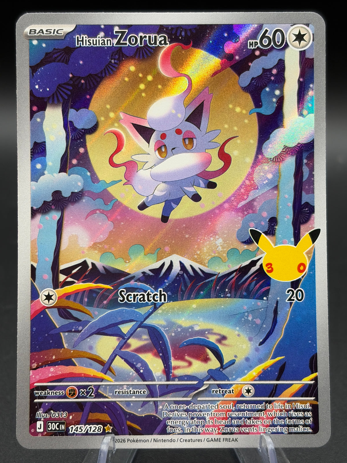Pokémon TCG: 2026 Hisuian Zorua - 145/128 - ME: 30th Celebration (30C)